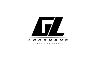 GL yarış logosu. Yarış, araba ve motor sporları için yarış logosu tasarımı. Temiz ve Cesur Tipografi Biçimli Modern Minimalist Logo Tasarımı