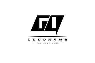 GQ yarışçı logosu. Yarış, araba ve motor sporları için yarış logosu tasarımı. Temiz ve Cesur Tipografi Biçimli Modern Minimalist Logo Tasarımı