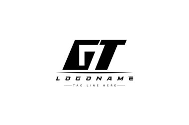 GT yarış logosu. Yarış, araba ve motor sporları için yarış logosu tasarımı. Temiz ve Cesur Tipografi Biçimli Modern Minimalist Logo Tasarımı