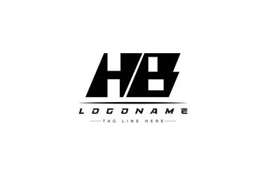 HB yarışçı logosu. Yarış, araba ve motor sporları için yarış logosu tasarımı. Temiz ve Cesur Tipografi Biçimli Modern Minimalist Logo Tasarımı