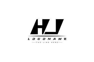 HJ yarış logosu. Yarış, araba ve motor sporları için yarış logosu tasarımı. Temiz ve Cesur Tipografi Biçimli Modern Minimalist Logo Tasarımı