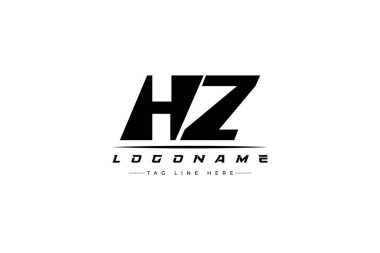HZ yarış logosu. Yarış, araba ve motor sporları için yarış logosu tasarımı. Temiz ve Cesur Tipografi Biçimli Modern Minimalist Logo Tasarımı