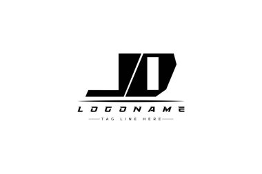 JD yarış logosu. Yarış, araba ve motor sporları için yarış logosu tasarımı. Temiz ve Cesur Tipografi Biçimli Modern Minimalist Logo Tasarımı