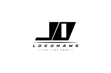 JO yarışçı logosu. Yarış, araba ve motor sporları için yarış logosu tasarımı. Temiz ve Cesur Tipografi Biçimli Modern Minimalist Logo Tasarımı