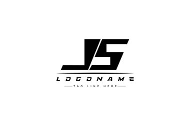 JS yarışçı logosu. Yarış, araba ve motor sporları için yarış logosu tasarımı. Temiz ve Cesur Tipografi Biçimli Modern Minimalist Logo Tasarımı