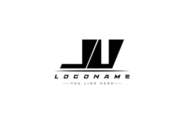 JU yarış logosu. Yarış, araba ve motor sporları için yarış logosu tasarımı. Temiz ve Cesur Tipografi Biçimli Modern Minimalist Logo Tasarımı