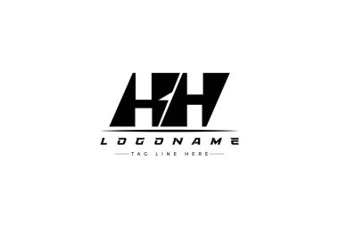 KH yarış logosu. Yarış, araba ve motor sporları için yarış logosu tasarımı. Temiz ve Cesur Tipografi Biçimli Modern Minimalist Logo Tasarımı