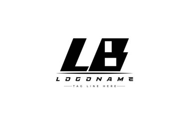 LB yarış logosu. Yarış, araba ve motor sporları için yarış logosu tasarımı. Temiz ve Cesur Tipografi Biçimli Modern Minimalist Logo Tasarımı