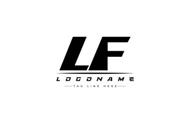LF yarış logosu. Yarış, araba ve motor sporları için yarış logosu tasarımı. Temiz ve Cesur Tipografi Biçimli Modern Minimalist Logo Tasarımı