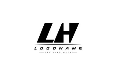 LH yarışçısı logosu. Yarış, araba ve motor sporları için yarış logosu tasarımı. Temiz ve Cesur Tipografi Biçimli Modern Minimalist Logo Tasarımı