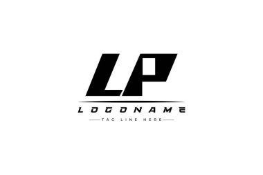 LP yarışçı logosu. Yarış, araba ve motor sporları için yarış logosu tasarımı. Temiz ve Cesur Tipografi Biçimli Modern Minimalist Logo Tasarımı