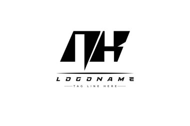 NK yarış logosu. Yarış, araba ve motor sporları için yarış logosu tasarımı. Temiz ve Cesur Tipografi Biçimli Modern Minimalist Logo Tasarımı