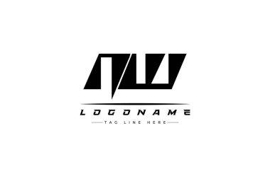 NW yarış logosu. Yarış, araba ve motor sporları için yarış logosu tasarımı. Temiz ve Cesur Tipografi Biçimli Modern Minimalist Logo Tasarımı