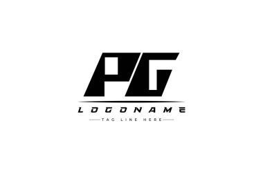 PG yarış logosu. Yarış, araba ve motor sporları için yarış logosu tasarımı. Temiz ve Cesur Tipografi Biçimli Modern Minimalist Logo Tasarımı