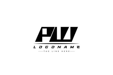 PW yarış logosu. Yarış, araba ve motor sporları için yarış logosu tasarımı. Temiz ve Cesur Tipografi Biçimli Modern Minimalist Logo Tasarımı