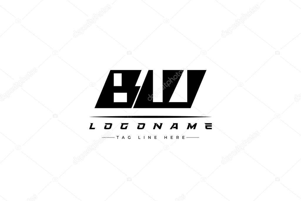 BW racer logo. Racing logo design for racing, driving and car or motorsport. Modern Minimalist Logo Design with Clean and Bold Typography Style