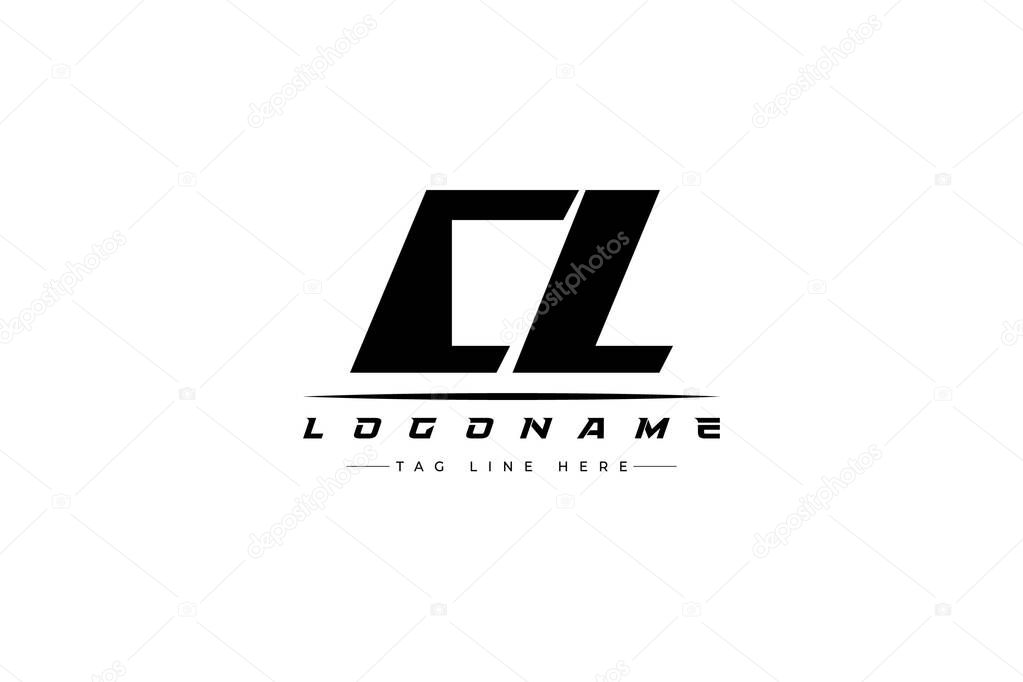 CL racer logo. Racing logo design for racing, driving and car or motorsport. Modern Minimalist Logo Design with Clean and Bold Typography Style