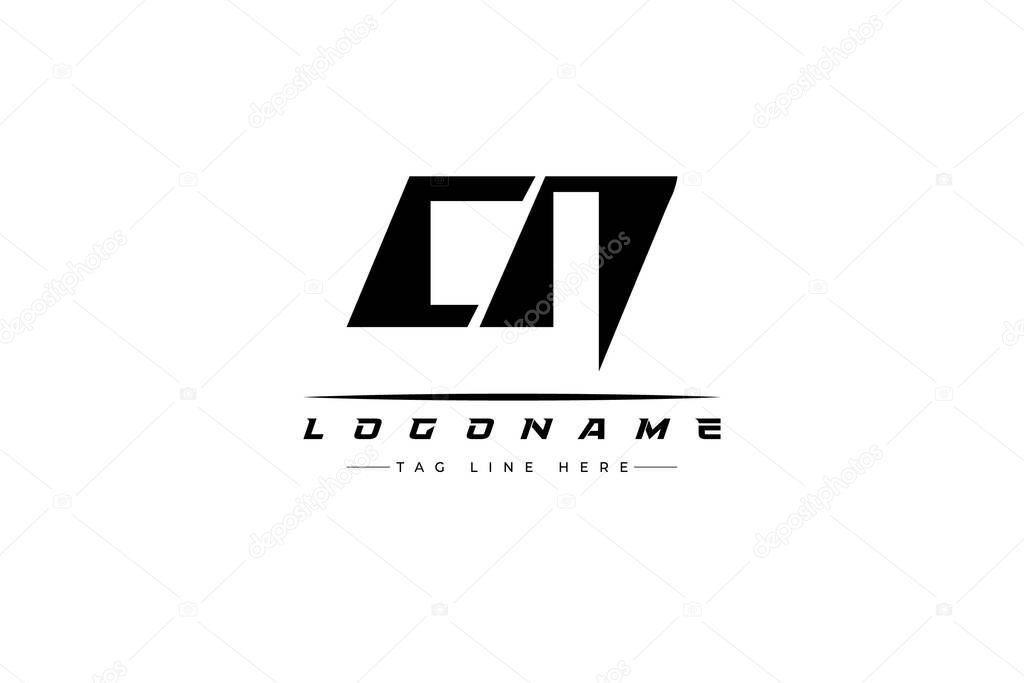CN racer logo. Racing logo design for racing, driving and car or motorsport. Modern Minimalist Logo Design with Clean and Bold Typography Style