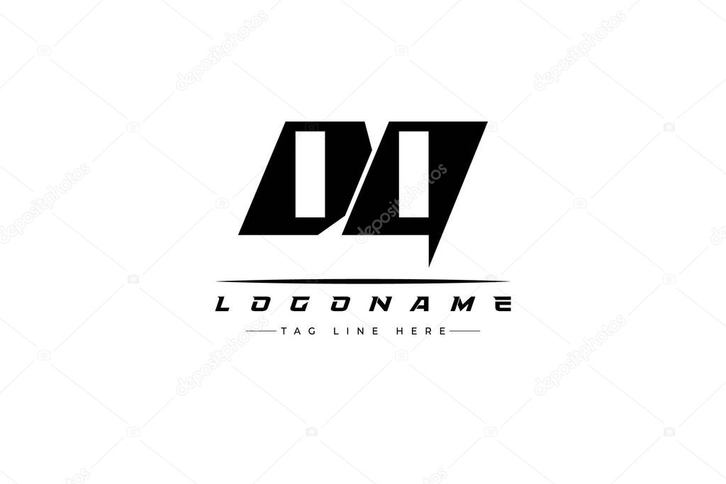 DQ racer logo. Racing logo design for racing, driving and car or motorsport. Modern Minimalist Logo Design with Clean and Bold Typography Style