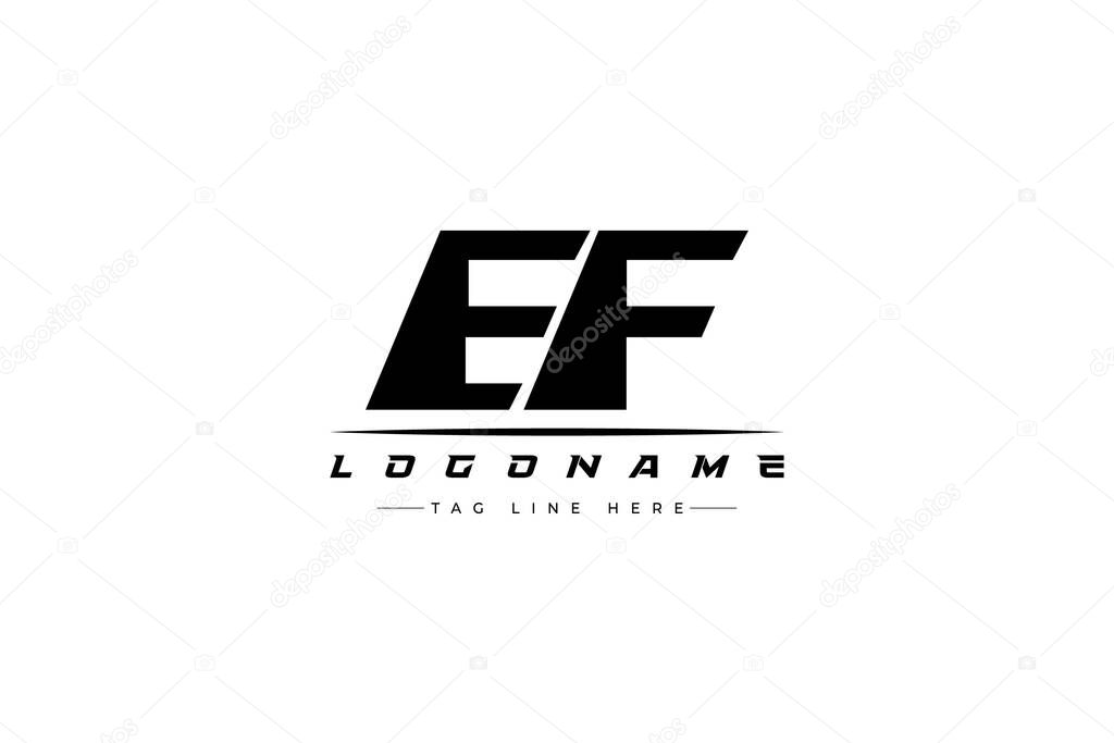 EF racer logo. Racing logo design for racing, driving and car or motorsport. Modern Minimalist Logo Design with Clean and Bold Typography Style