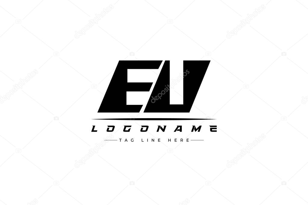 EU racer logo. Racing logo design for racing, driving and car or motorsport. Modern Minimalist Logo Design with Clean and Bold Typography Style