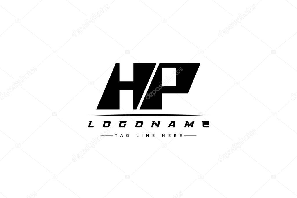 HP racer logo. Racing logo design for racing, driving and car or motorsport. Modern Minimalist Logo Design with Clean and Bold Typography Style