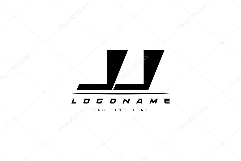 JJ racer logo. Racing logo design for racing, driving and car or motorsport. Modern Minimalist Logo Design with Clean and Bold Typography Style
