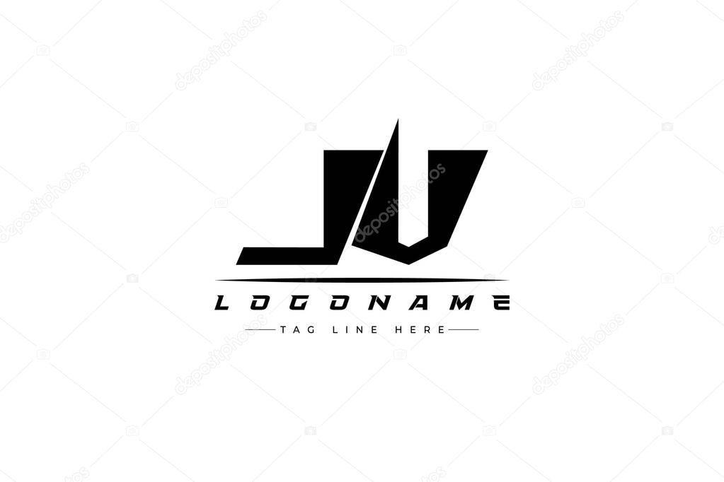 JV racer logo. Racing logo design for racing, driving and car or motorsport. Modern Minimalist Logo Design with Clean and Bold Typography Style