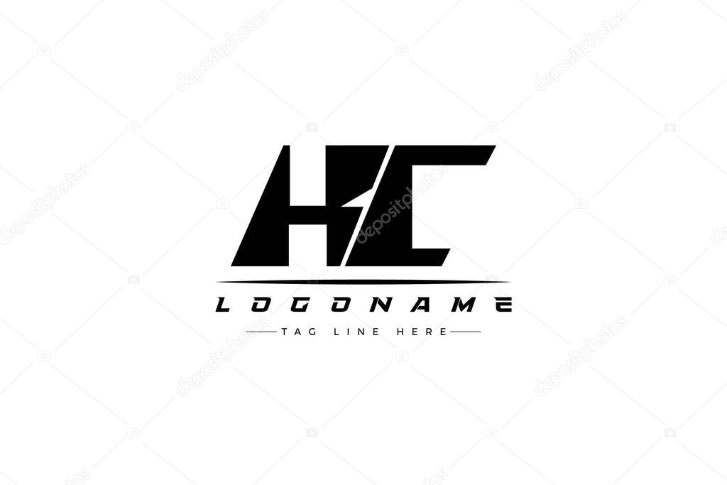KC racer logo. Racing logo design for racing, driving and car or motorsport. Modern Minimalist Logo Design with Clean and Bold Typography Style