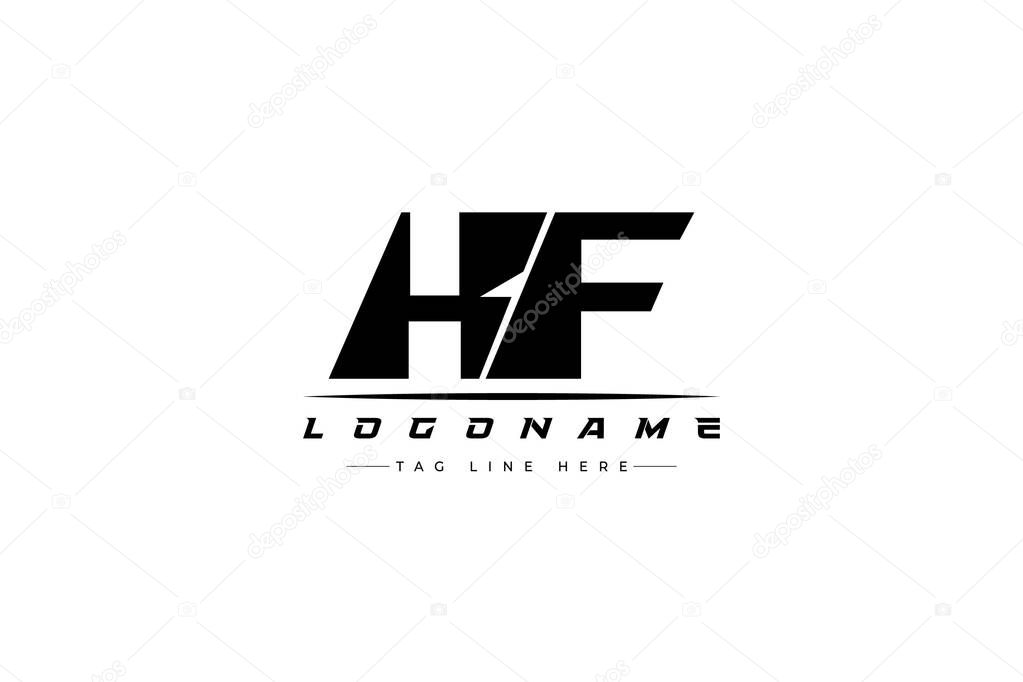 KF racer logo. Racing logo design for racing, driving and car or motorsport. Modern Minimalist Logo Design with Clean and Bold Typography Style