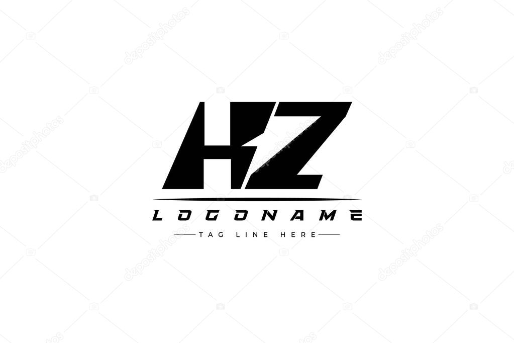 KZ racer logo. Racing logo design for racing, driving and car or motorsport. Modern Minimalist Logo Design with Clean and Bold Typography Style