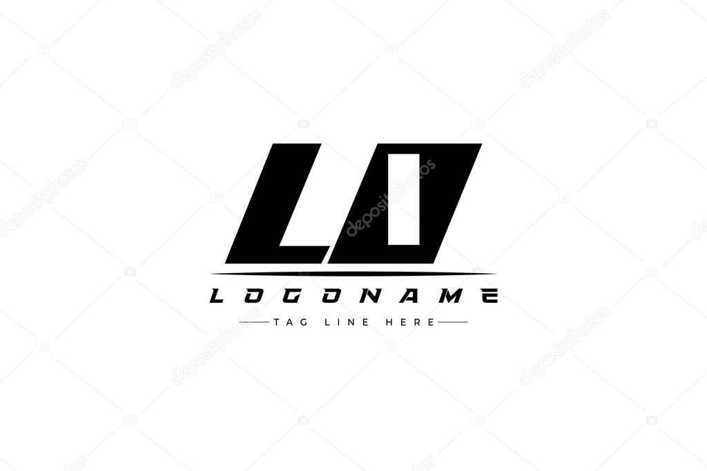 LO racer logo. Racing logo design for racing, driving and car or motorsport. Modern Minimalist Logo Design with Clean and Bold Typography Style