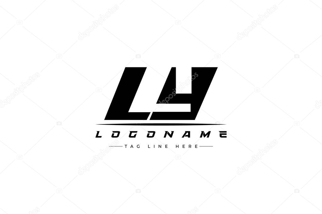 LY racer logo. Racing logo design for racing, driving and car or motorsport. Modern Minimalist Logo Design with Clean and Bold Typography Style