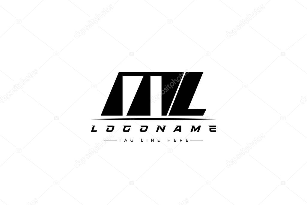 ML racer logo. Racing logo design for racing, driving and car or motorsport. Modern Minimalist Logo Design with Clean and Bold Typography Style
