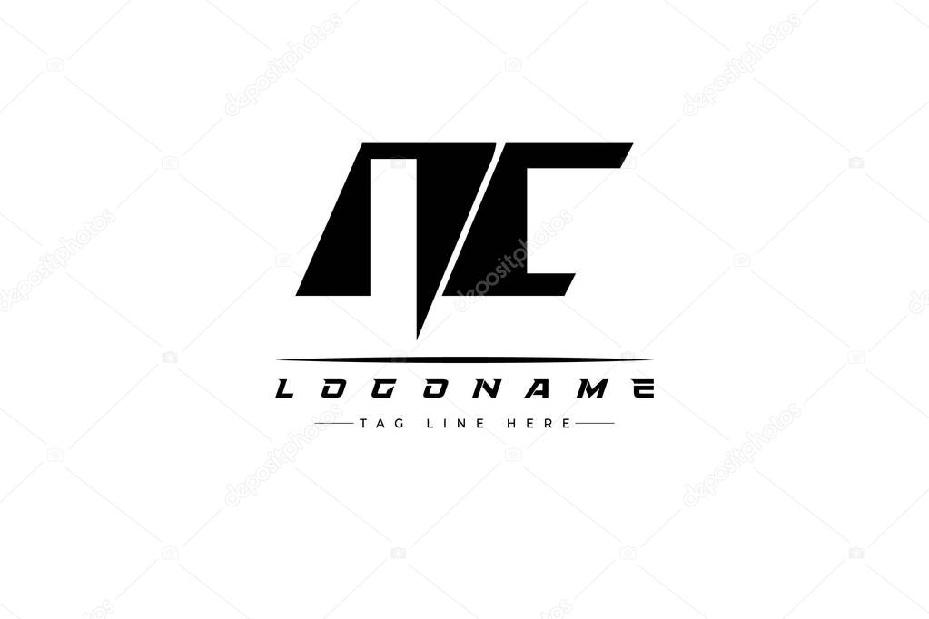 NC racer logo. Racing logo design for racing, driving and car or motorsport. Modern Minimalist Logo Design with Clean and Bold Typography Style