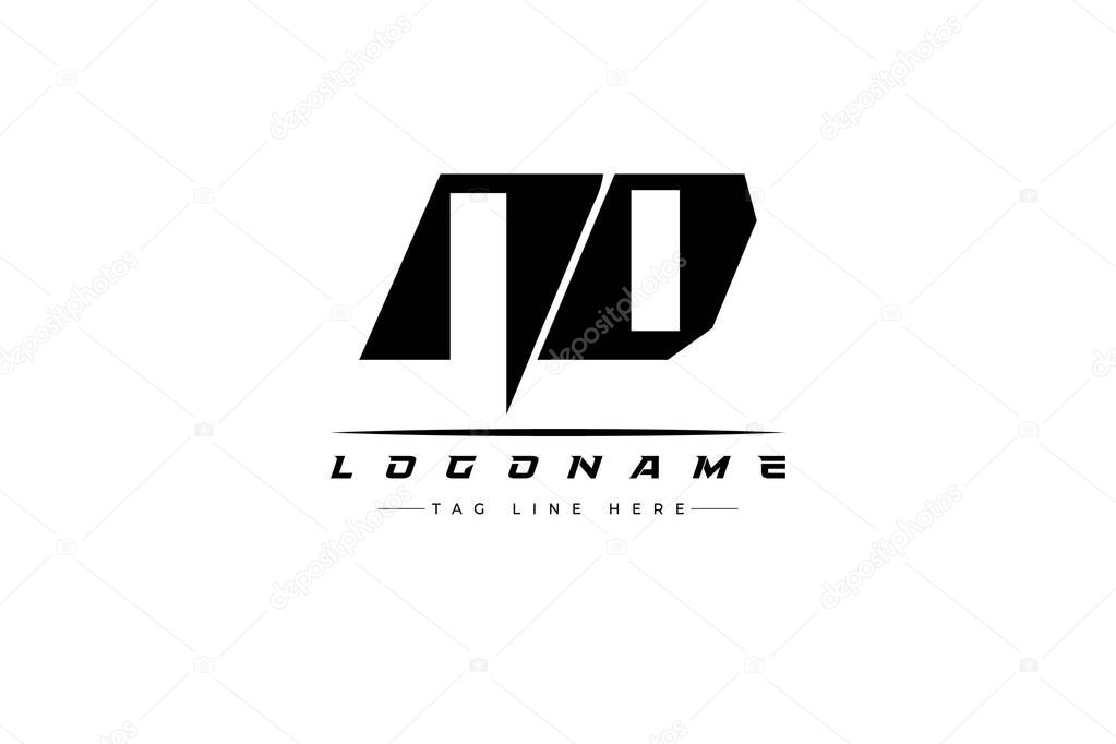 ND racer logo. Racing logo design for racing, driving and car or motorsport. Modern Minimalist Logo Design with Clean and Bold Typography Style