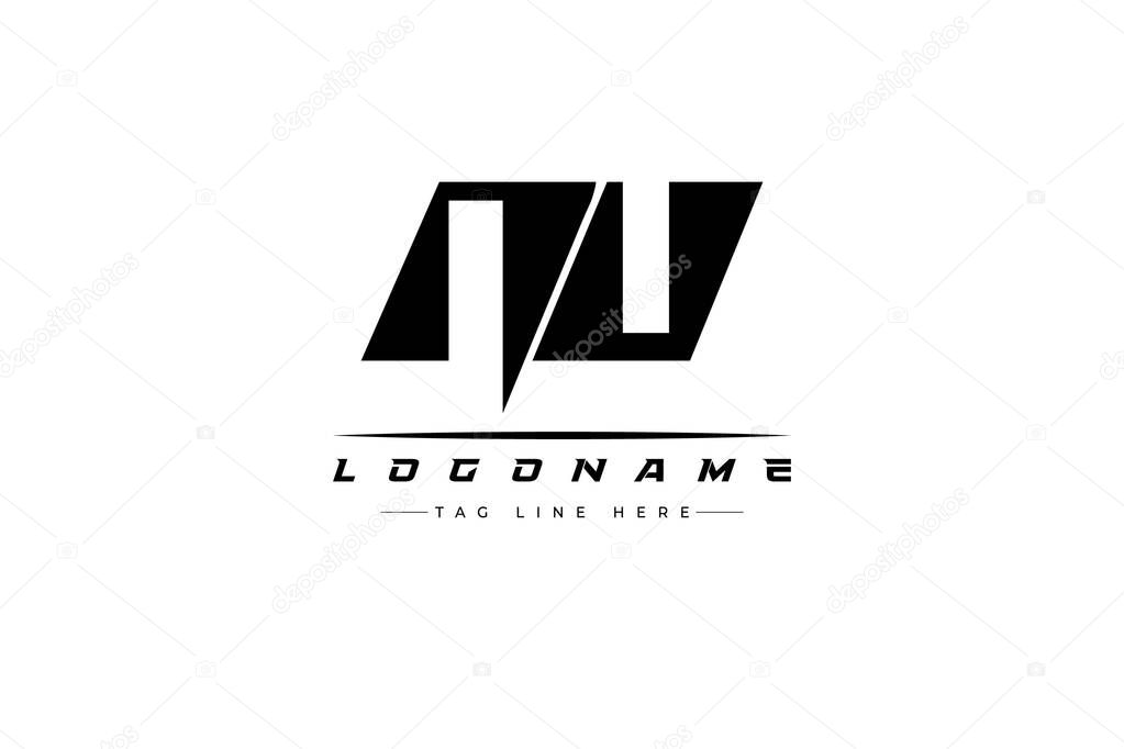 NU racer logo. Racing logo design for racing, driving and car or motorsport. Modern Minimalist Logo Design with Clean and Bold Typography Style