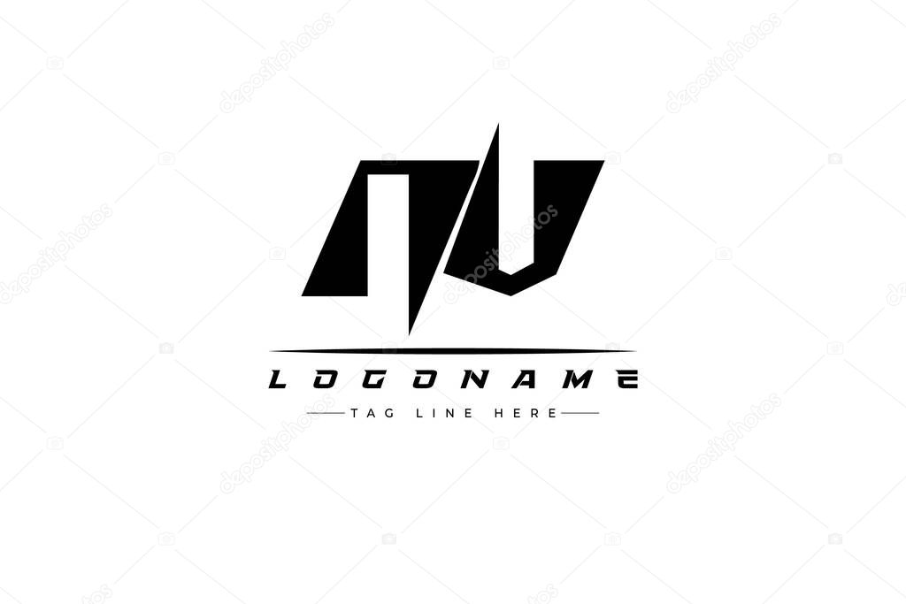 NV racer logo. Racing logo design for racing, driving and car or motorsport. Modern Minimalist Logo Design with Clean and Bold Typography Style