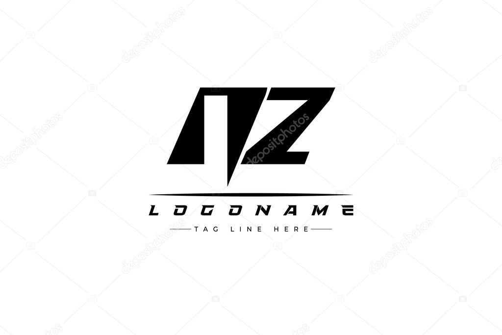 NZ racer logo. Racing logo design for racing, driving and car or motorsport. Modern Minimalist Logo Design with Clean and Bold Typography Style