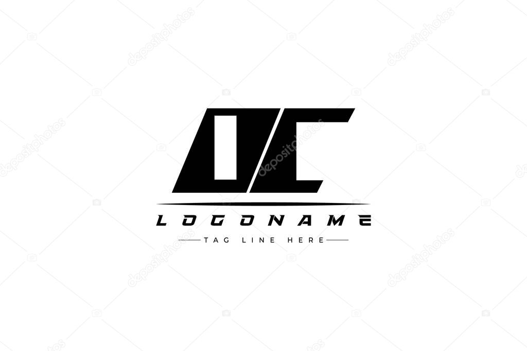 OC racer logo. Racing logo design for racing, driving and car or motorsport. Modern Minimalist Logo Design with Clean and Bold Typography Style