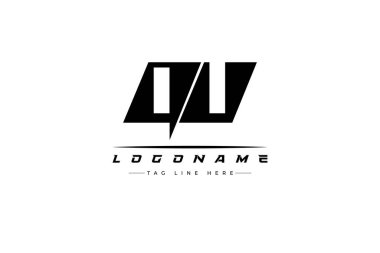 QU yarış logosu. Yarış, araba ve motor sporları için yarış logosu tasarımı. Temiz ve Cesur Tipografi Biçimli Modern Minimalist Logo Tasarımı