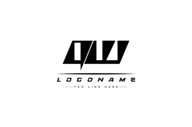QW yarış logosu. Yarış, araba ve motor sporları için yarış logosu tasarımı. Temiz ve Cesur Tipografi Biçimli Modern Minimalist Logo Tasarımı