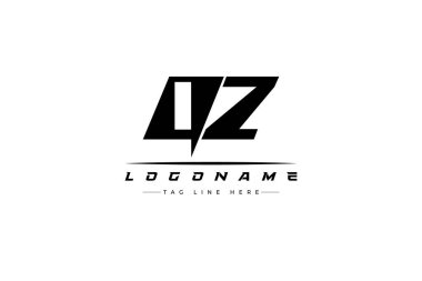 QZ yarışçı logosu. Yarış, araba ve motor sporları için yarış logosu tasarımı. Temiz ve Cesur Tipografi Biçimli Modern Minimalist Logo Tasarımı