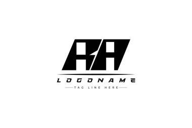 RA yarışçı logosu. Yarış, araba ve motor sporları için yarış logosu tasarımı. Temiz ve Cesur Tipografi Biçimli Modern Minimalist Logo Tasarımı