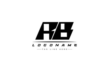 RB yarış logosu. Yarış, araba ve motor sporları için yarış logosu tasarımı. Temiz ve Cesur Tipografi Biçimli Modern Minimalist Logo Tasarımı