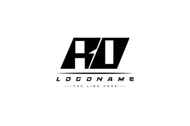 RO yarış logosu. Yarış, araba ve motor sporları için yarış logosu tasarımı. Temiz ve Cesur Tipografi Biçimli Modern Minimalist Logo Tasarımı