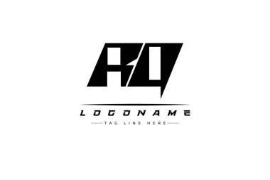 RQ yarışçısı logosu. Yarış, araba ve motor sporları için yarış logosu tasarımı. Temiz ve Cesur Tipografi Biçimli Modern Minimalist Logo Tasarımı