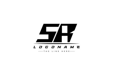 SR yarışçı logosu. Yarış, araba ve motor sporları için yarış logosu tasarımı. Temiz ve Cesur Tipografi Biçimli Modern Minimalist Logo Tasarımı