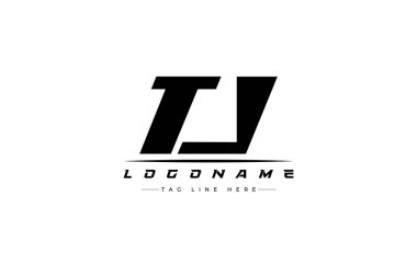 TJ yarış logosu. Yarış, araba ve motor sporları için yarış logosu tasarımı. Temiz ve Cesur Tipografi Biçimli Modern Minimalist Logo Tasarımı