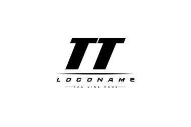 TT yarış logosu. Yarış, araba ve motor sporları için yarış logosu tasarımı. Temiz ve Cesur Tipografi Biçimli Modern Minimalist Logo Tasarımı